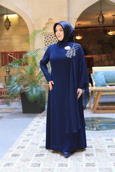 5021 KOD SAWOROSKİ TAŞLI ŞİFON ABİYE ELBİSE