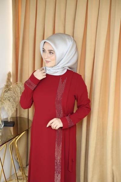 5031 فستان حجري مخطط جانبي كود 5031