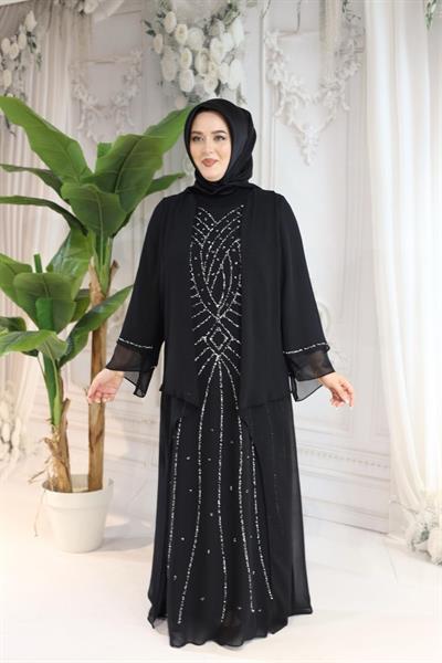 5032 CODE CHIFFON CAPE DRESS