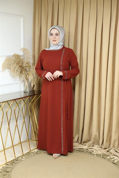 5055 فستان مفصل بأربطة 5055 كود