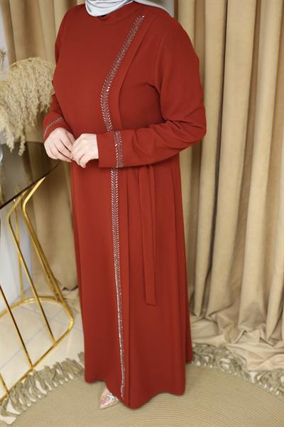 5055 فستان مفصل بأربطة 5055 كود