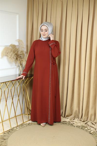 5055 فستان مفصل بأربطة 5055 كود