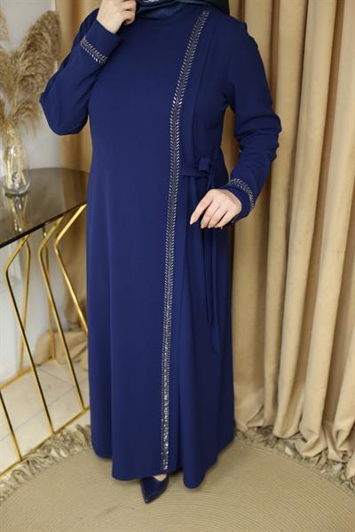 5055 فستان مفصل بأربطة 5055 كود