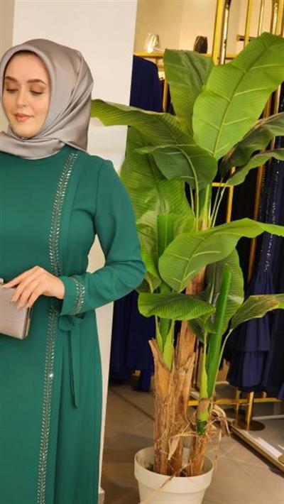 5055 فستان مفصل بأربطة 5055 كود