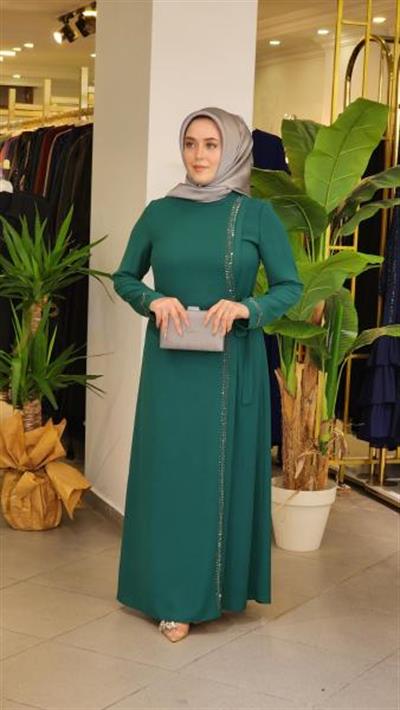 5055 فستان مفصل بأربطة 5055 كود