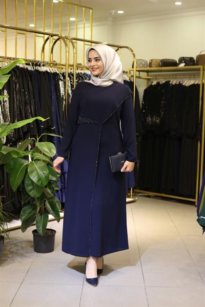 5057 كود فستان مطرز بالحجر 5057