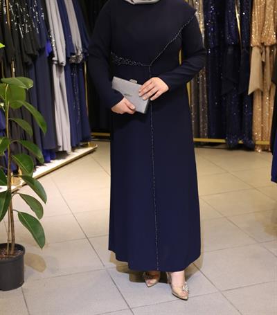 5057 كود فستان مطرز بالحجر 5057