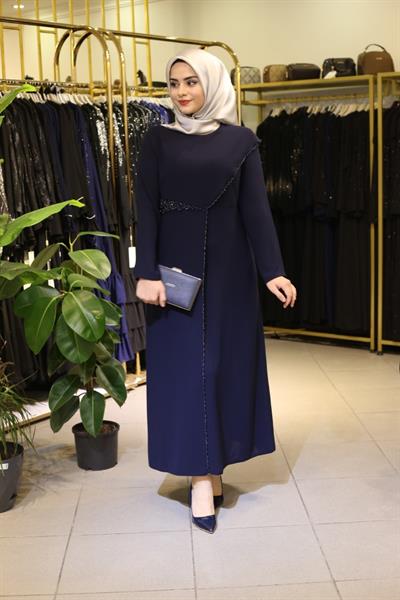 5057 كود فستان مطرز بالحجر 5057