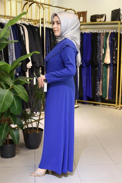 5057 كود فستان مطرز بالحجر 5057