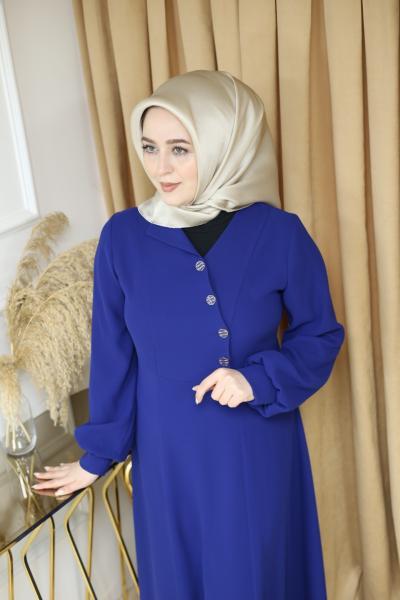 فستان مفصل بأزرار 5060 رمز 5060