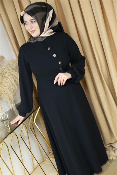 فستان مفصل بأزرار 5060 رمز 5060