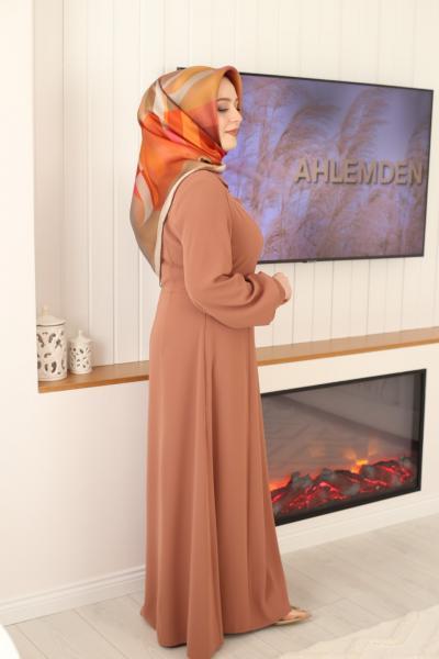 فستان مفصل بأزرار 5060 رمز 5060