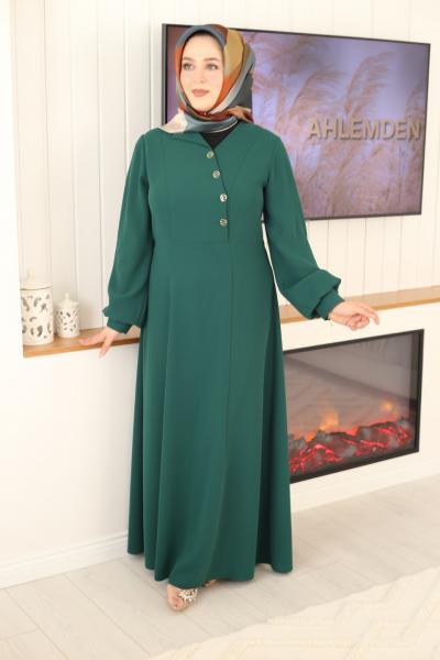 فستان مفصل بأزرار 5060 رمز 5060