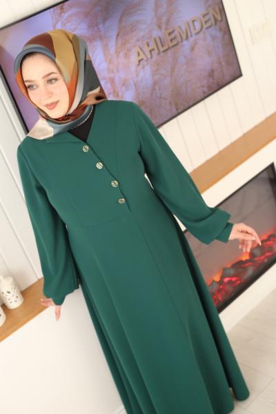 فستان مفصل بأزرار 5060 رمز 5060