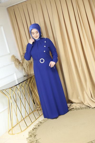 5062 CODE ROBE CEINTURÉE EN PIERRES DE CRISTAL