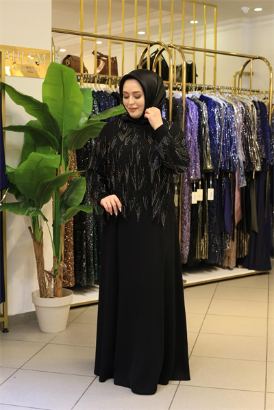 5083 CODE EMBROIDERED EVENING DRESS