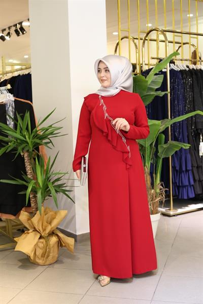 5084 CODE ROBE À VOLANTS SUR LE DEVANT