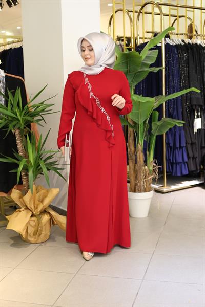 5084 CODE ROBE À VOLANTS SUR LE DEVANT