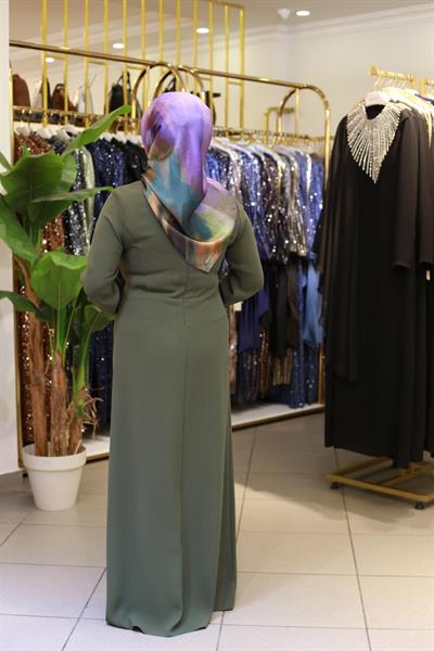 5089 فستان بأزرار تنورة منسدلة بأزرار كود 5089