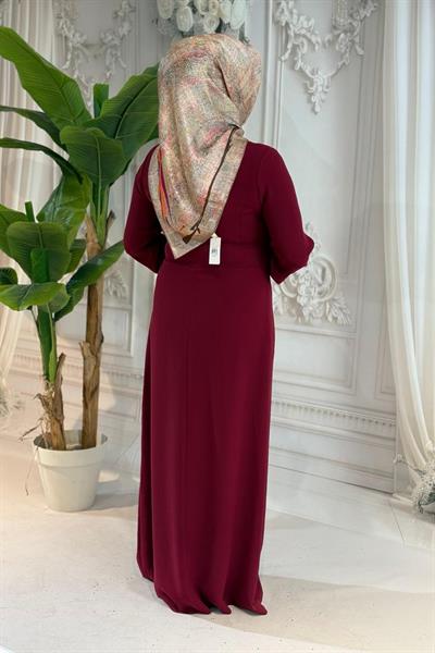 5089 فستان بأزرار تنورة منسدلة بأزرار كود 5089