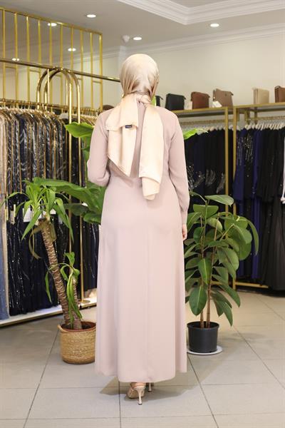 5089 فستان بأزرار تنورة منسدلة بأزرار كود 5089