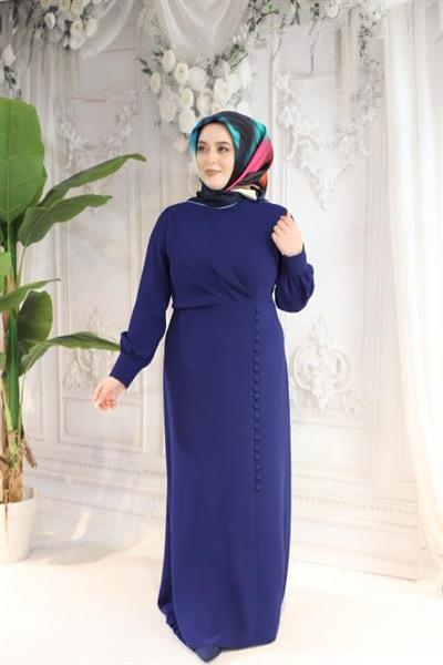 5089 فستان بأزرار تنورة منسدلة بأزرار كود 5089