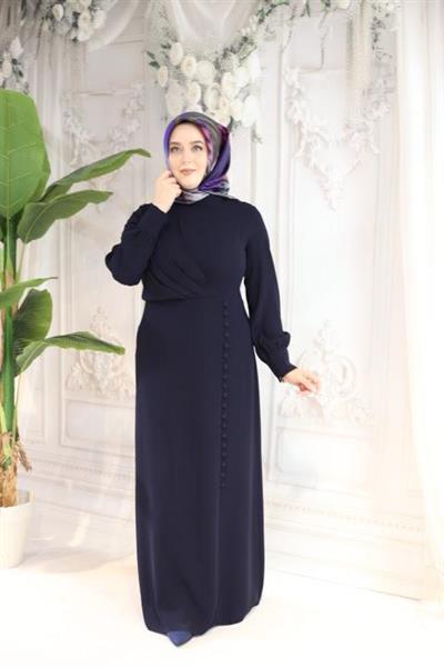 5089 فستان بأزرار تنورة منسدلة بأزرار كود 5089