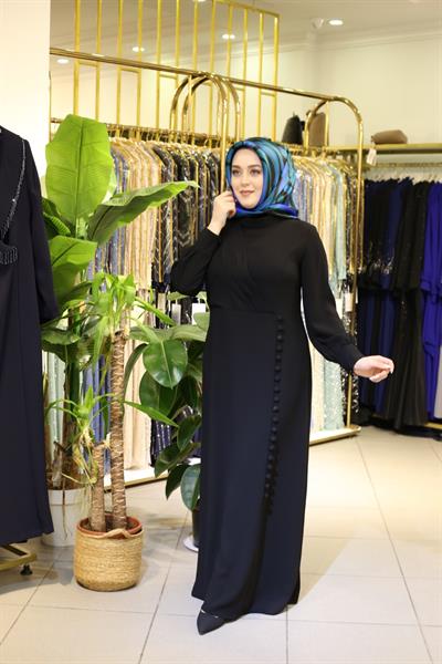 5089 فستان بأزرار تنورة منسدلة بأزرار كود 5089