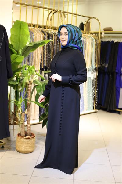 5089 فستان بأزرار تنورة منسدلة بأزرار كود 5089