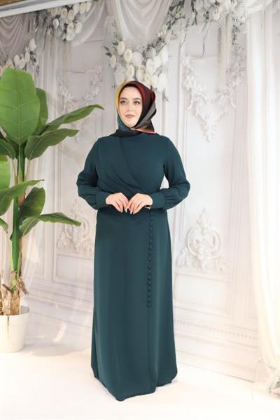 5089 فستان بأزرار تنورة منسدلة بأزرار كود 5089