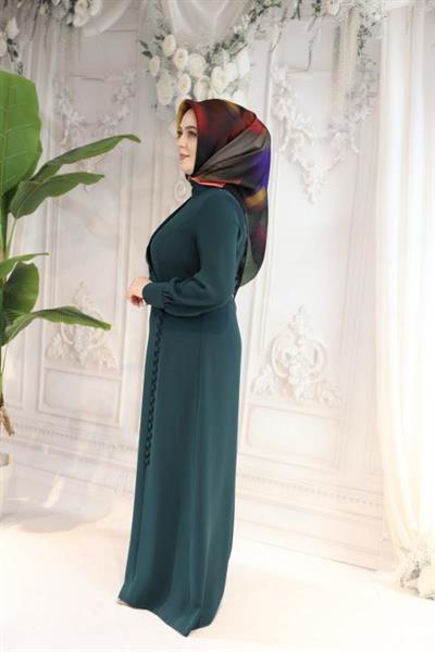 5089 فستان بأزرار تنورة منسدلة بأزرار كود 5089