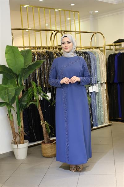 509 KOD KOL TAŞ DETAYLI ABİYE ELBİSE