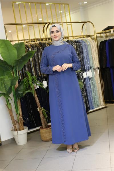 509 KOD KOL TAŞ DETAYLI ABİYE ELBİSE