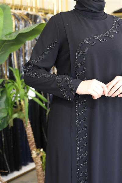 509 CODE ÄRMEL ABENDKLEID MIT STEINCHEN DETAIL