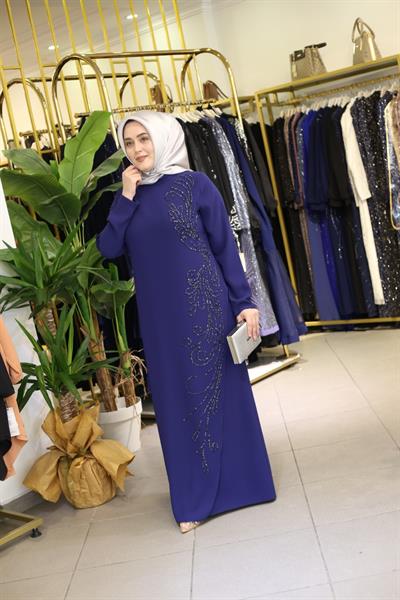 5098 CODE CREPE STONE EMBROIDERY DRESS