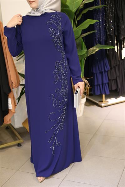 5098 CODE CREPE STONE EMBROIDERY DRESS