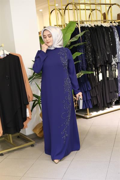 5098 CODE CREPE STONE EMBROIDERY DRESS