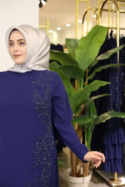 5098 CODE CREPE STONE EMBROIDERY DRESS