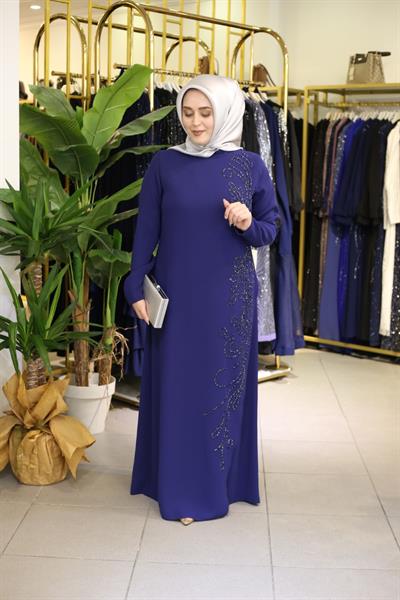 5098 CODE CREPE STONE EMBROIDERY DRESS