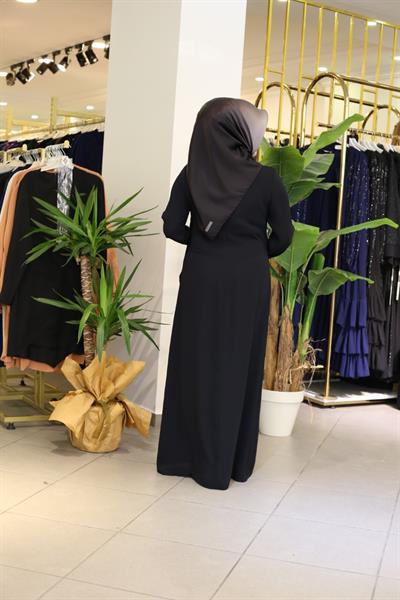 5098 فستان مطرز بالحجر الكريب كود 5098