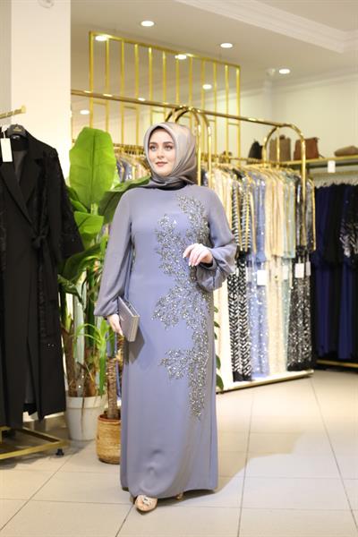 5101 فستان مطرز بالحجر بأكمام منسدلة على الأكمام 5101 كود