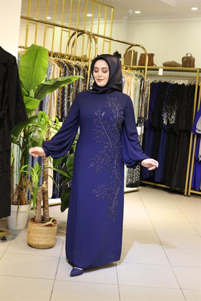 5101 فستان مطرز بالحجر بأكمام منسدلة على الأكمام 5101 كود