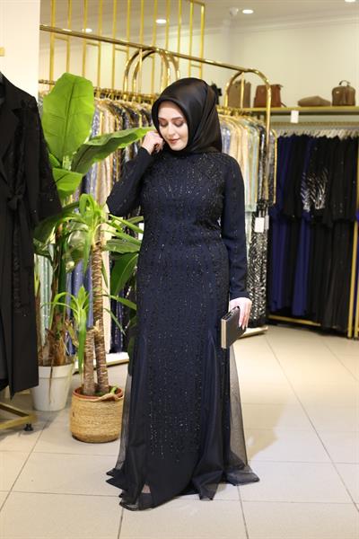 5103 CODE KLEID MIT TÜLLSCHLITZ