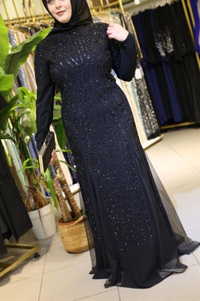 5103 CODE KLEID MIT TÜLLSCHLITZ