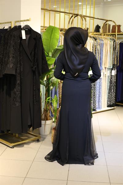 5103 CODE KLEID MIT TÜLLSCHLITZ