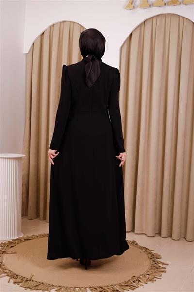 5110 KOD ZARİF ELBİSE SİYAH