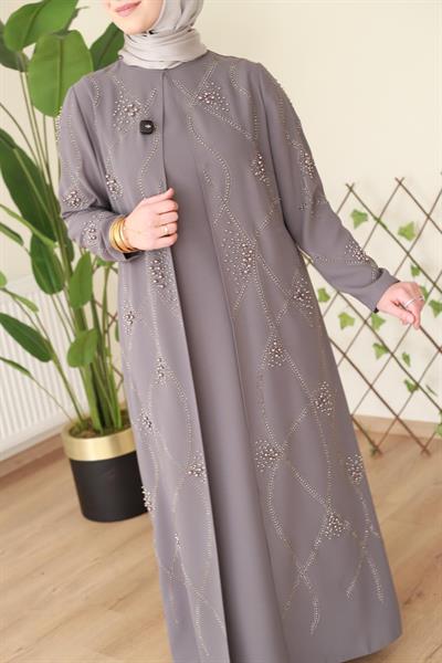 5125 فستان مطبوع باللؤلؤ كود 5125