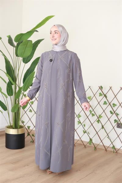 5125 فستان مطبوع باللؤلؤ كود 5125