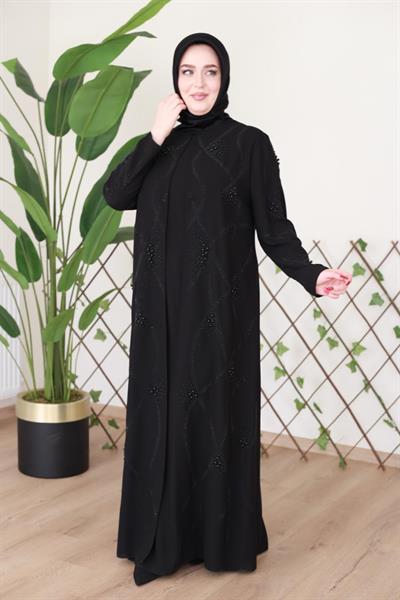 5125 فستان مطبوع باللؤلؤ كود 5125