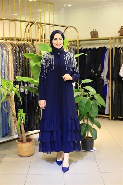 5128 CODE WHITE STONE ABAYA SUIT